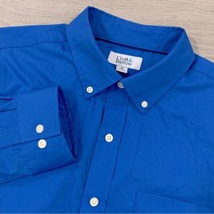 Croft & Barrow Mens Medium Shirt Solid Blue Button Down Long Sleeve Dress Top